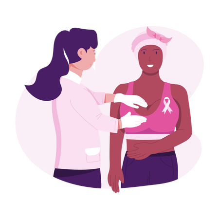 Doctor doing Breast cancer Checkup  Illustration