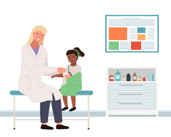 Doctor doing check up of kid  Illustration