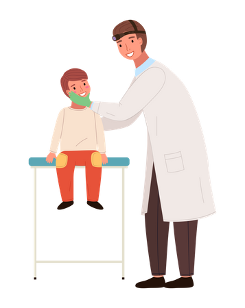 Doctor doing checkup of child  Illustration