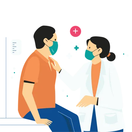 Doctor doing checkup of man  Illustration