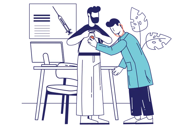 Doctor doing checkup of patient  Illustration