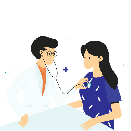 Doctor doing checkup of woman  Illustration