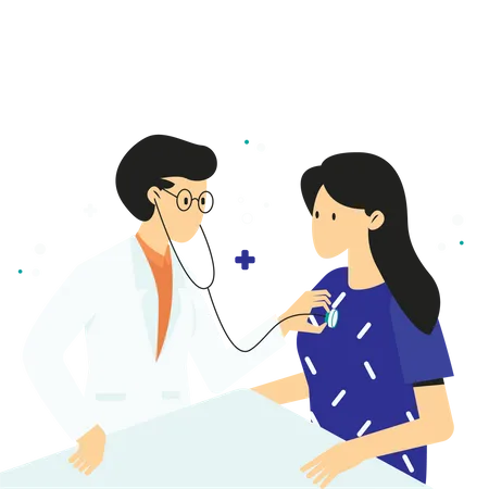 Doctor doing checkup of woman  Illustration