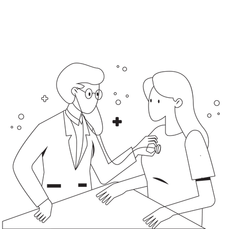 Doctor doing checkup of woman  Illustration