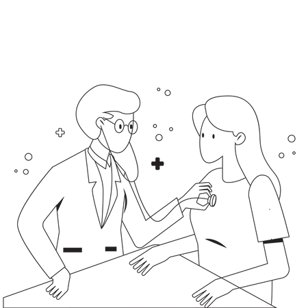 Doctor doing checkup of woman  Illustration