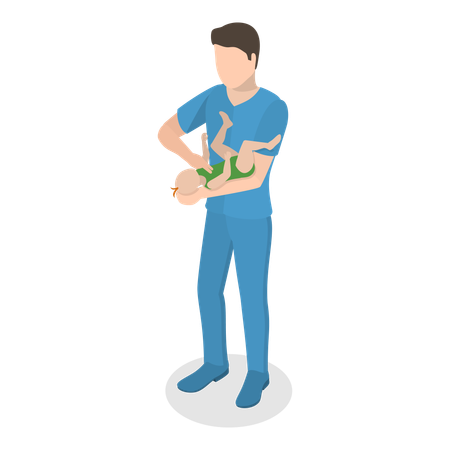Doctor doing chocking treatment to baby  Illustration