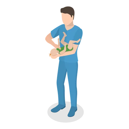 3 D Isometric Flat Vector Illustration Of First Aid Procedure For Choking Heimlich Maneuver Item 3 Illustration