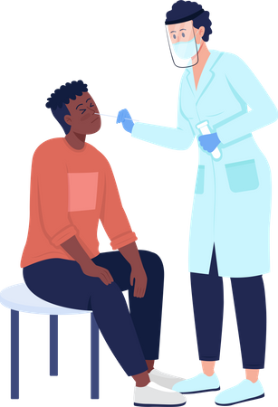 Doctor doing corona testing  Illustration