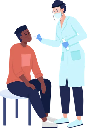 Doctor doing corona testing  Illustration