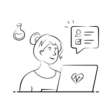 Doctor doing Data Analysis of patient's record  Illustration