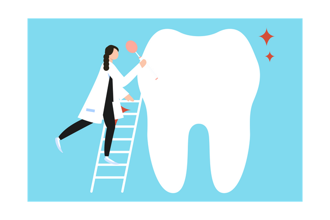 Doctor doing dental checkup  Illustration