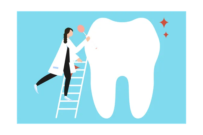 Doctor doing dental checkup  Illustration