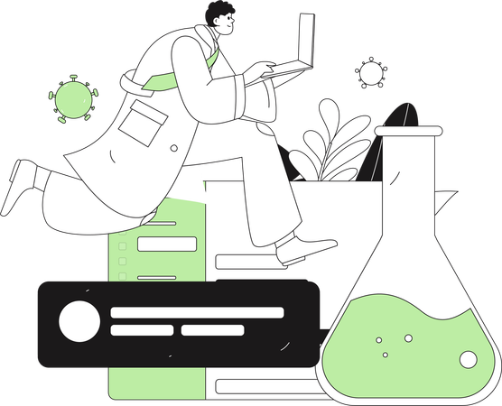 Doctor doing diagnosis research  Illustration