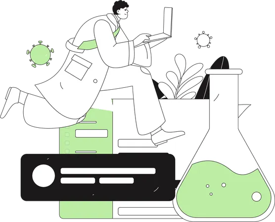 Doctor doing diagnosis research  Illustration