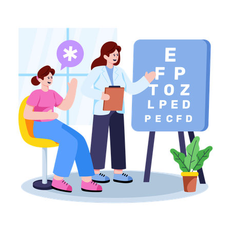 Doctor doing Eye Checkup  Illustration