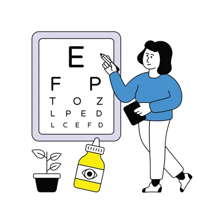 Doctor doing Eyes Test of patient  Illustration