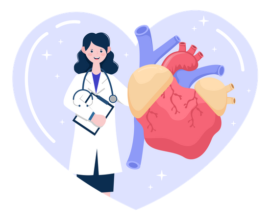 Doctor Doing Heart Checkup  Illustration