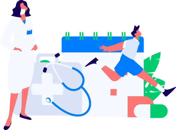 Doctor doing lab analysis  Illustration