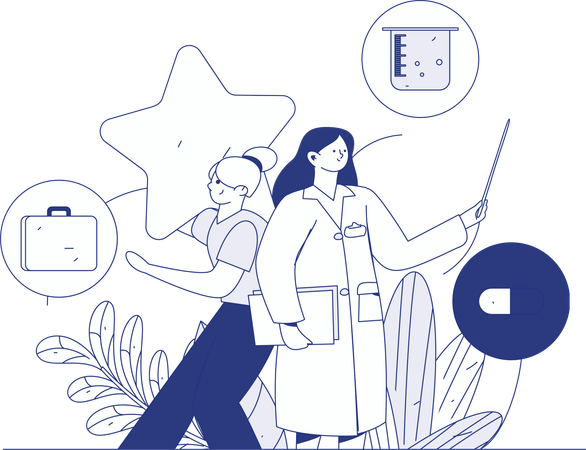 Doctor doing lab analysis  Illustration