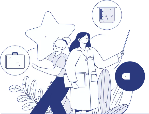 Doctor doing lab analysis  Illustration