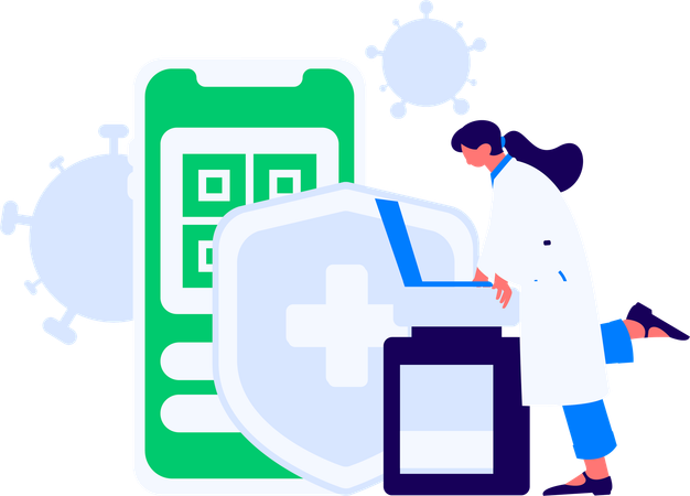 Doctor doing lab analysis  Illustration