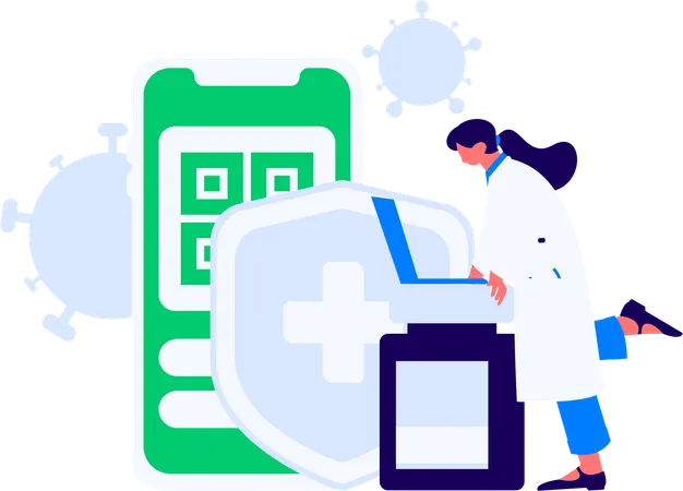 Doctor doing lab analysis  Illustration