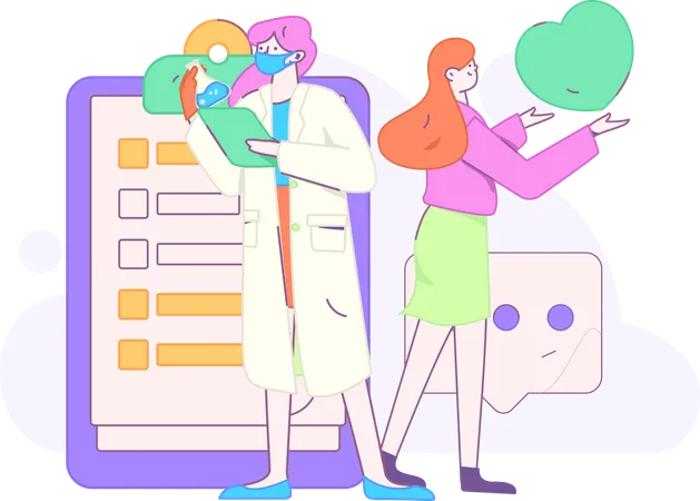 Doctor doing lab analysis  Illustration