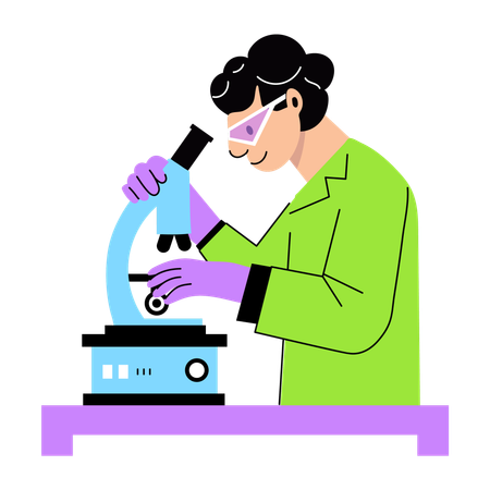 Doctor doing lab research  Illustration