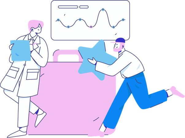 Doctor doing medical analysis  Illustration