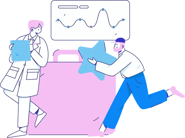 Doctor doing medical analysis  Illustration