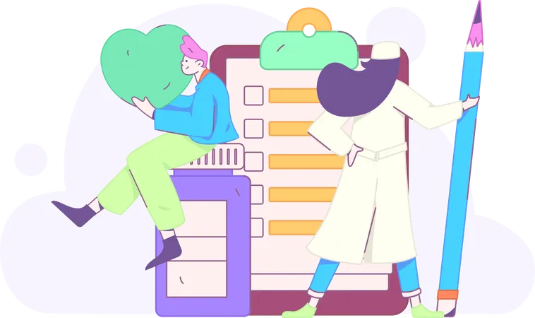 Doctor doing medical analysis of patient  Illustration