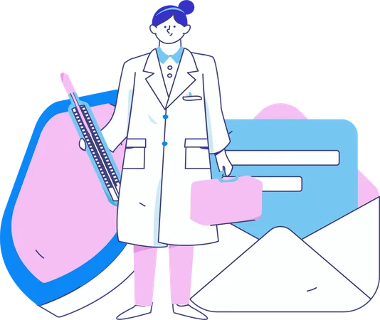 Doctor doing medical assessment  Illustration