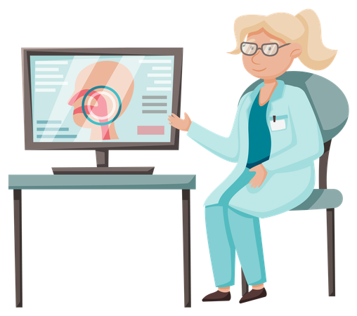 Doctor doing medical examintion  Illustration