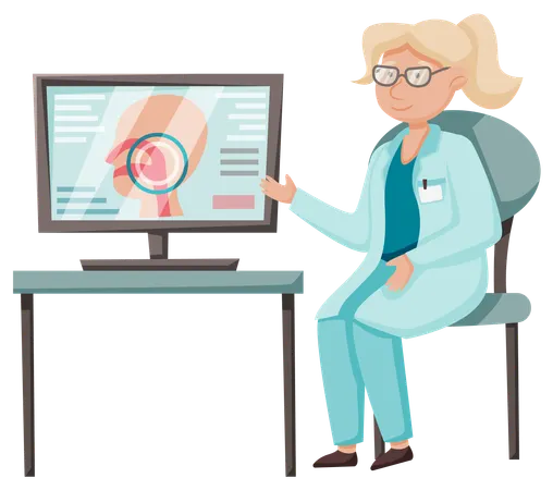 Doctor doing medical examintion  Illustration