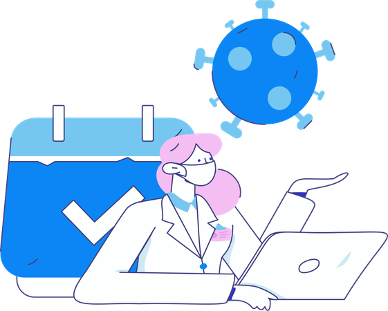 Doctor doing medical Lab Experiment  Illustration