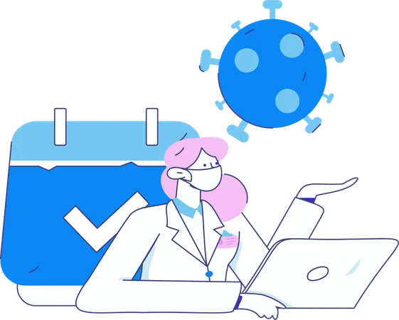 Doctor doing medical Lab Experiment  Illustration