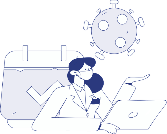 Doctor doing medical Lab Experiment  Illustration