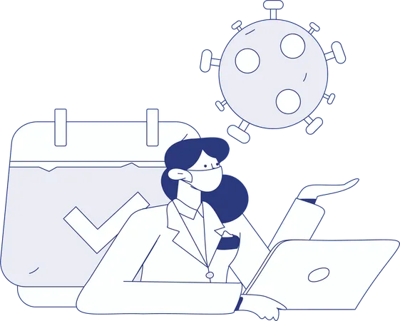 Doctor doing medical Lab Experiment  Illustration