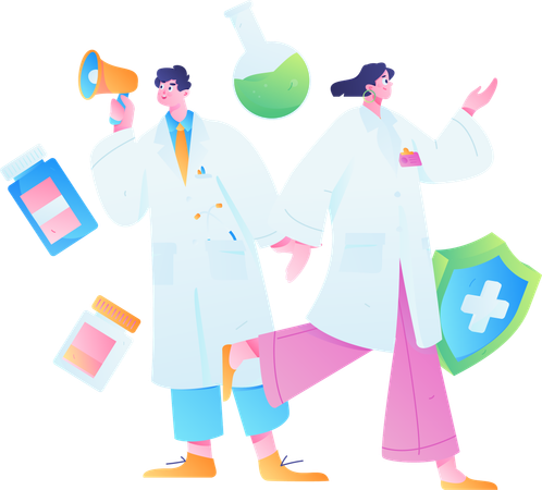 Doctor doing medical marketing  Illustration