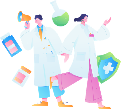 Doctor doing medical marketing  Illustration