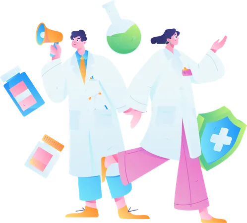 Doctor doing medical marketing  Illustration