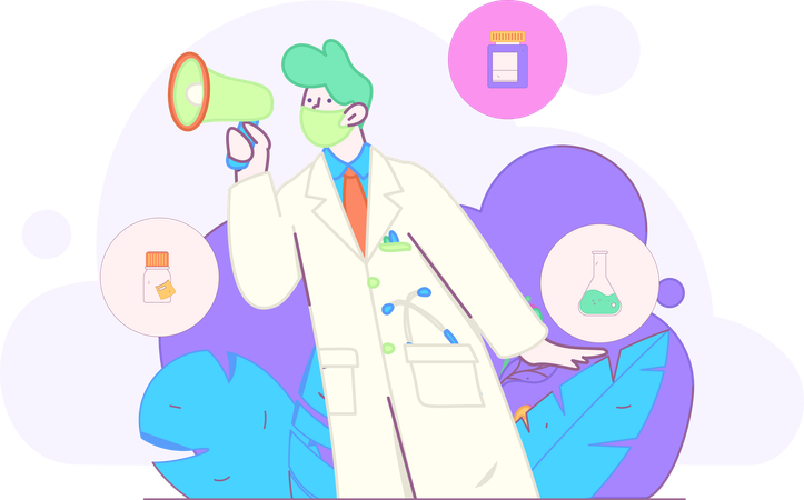 Doctor doing medical promotion  Illustration