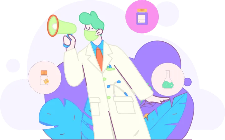 Doctor doing medical promotion  Illustration