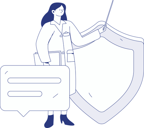 Doctor doing medical registration  Illustration