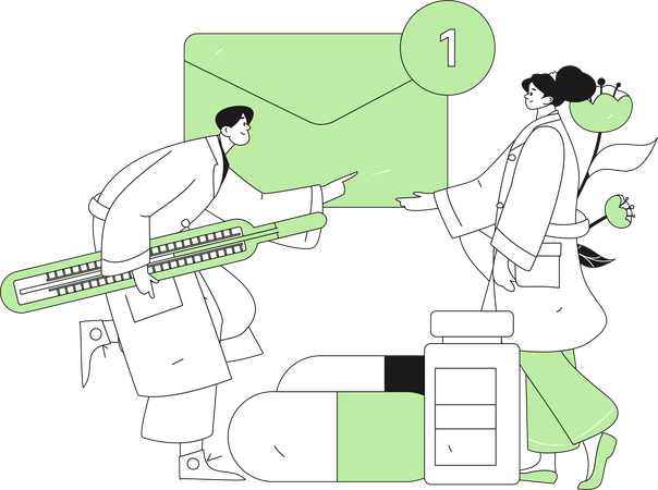Doctor doing medical research  Illustration