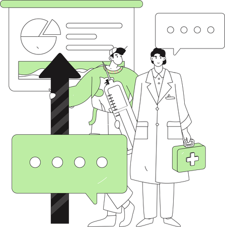 Doctor doing medical research  Illustration