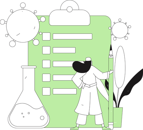 Doctor doing medical research  Illustration