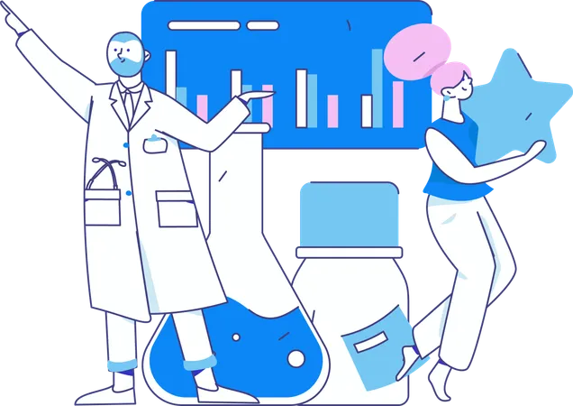 Doctor doing medical research  Illustration