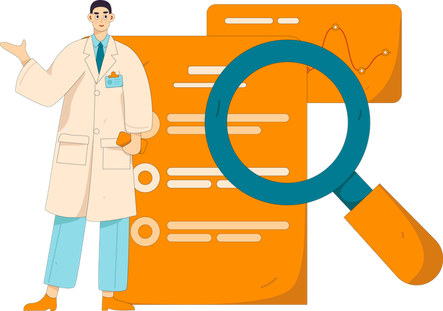 Doctor doing medical research  Illustration