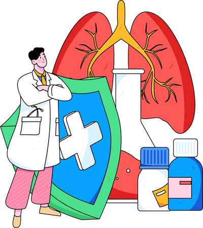 Doctor doing medical research  Illustration